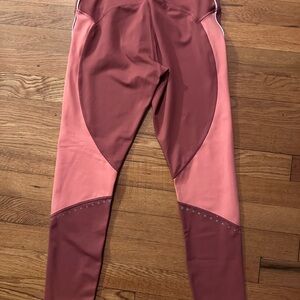 ZYIA Women's Two-Tone Leggings - Pink and Brown